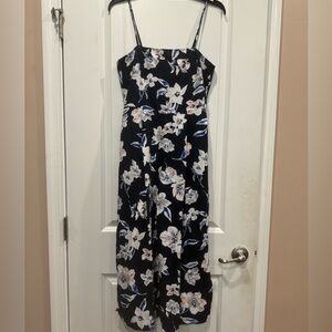 Banana Republic navy blue floral romper pockets size 0